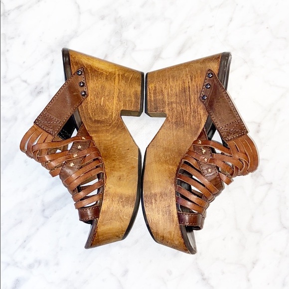 Rag & Bone “Berkane” Brown Wedge Sandals Size 6 - Picture 2 of 7